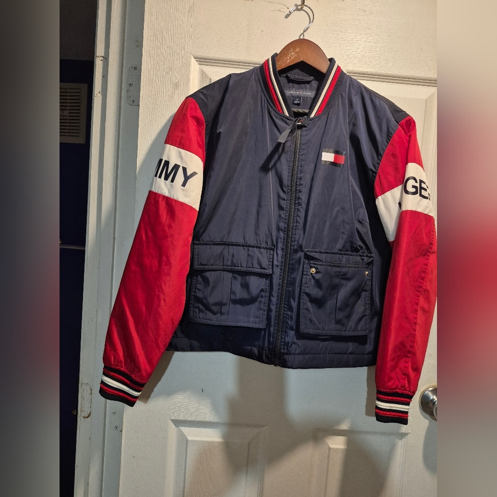 Tommy Hilfiger women,Red and Navy Varsity Jacket